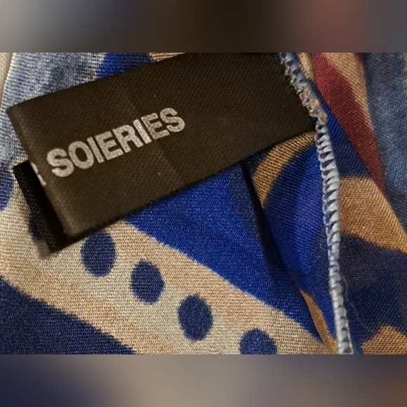 NWOT Vintage Brochier Soieries Paisley Silk  Neutral Boho Casual Prep Scarf Wrap - Picture 8 of 9